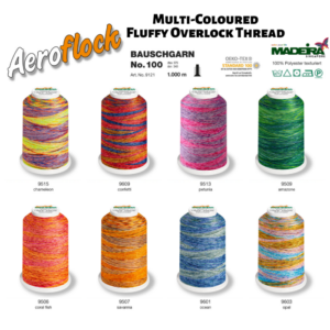 Madeira Aeroflock No.100 Variegated (Stretch Overlock Thread) 8 Colors