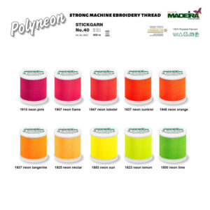 Polyneon 400m No.40 (Neon Embroidery Thread) 10 Colours